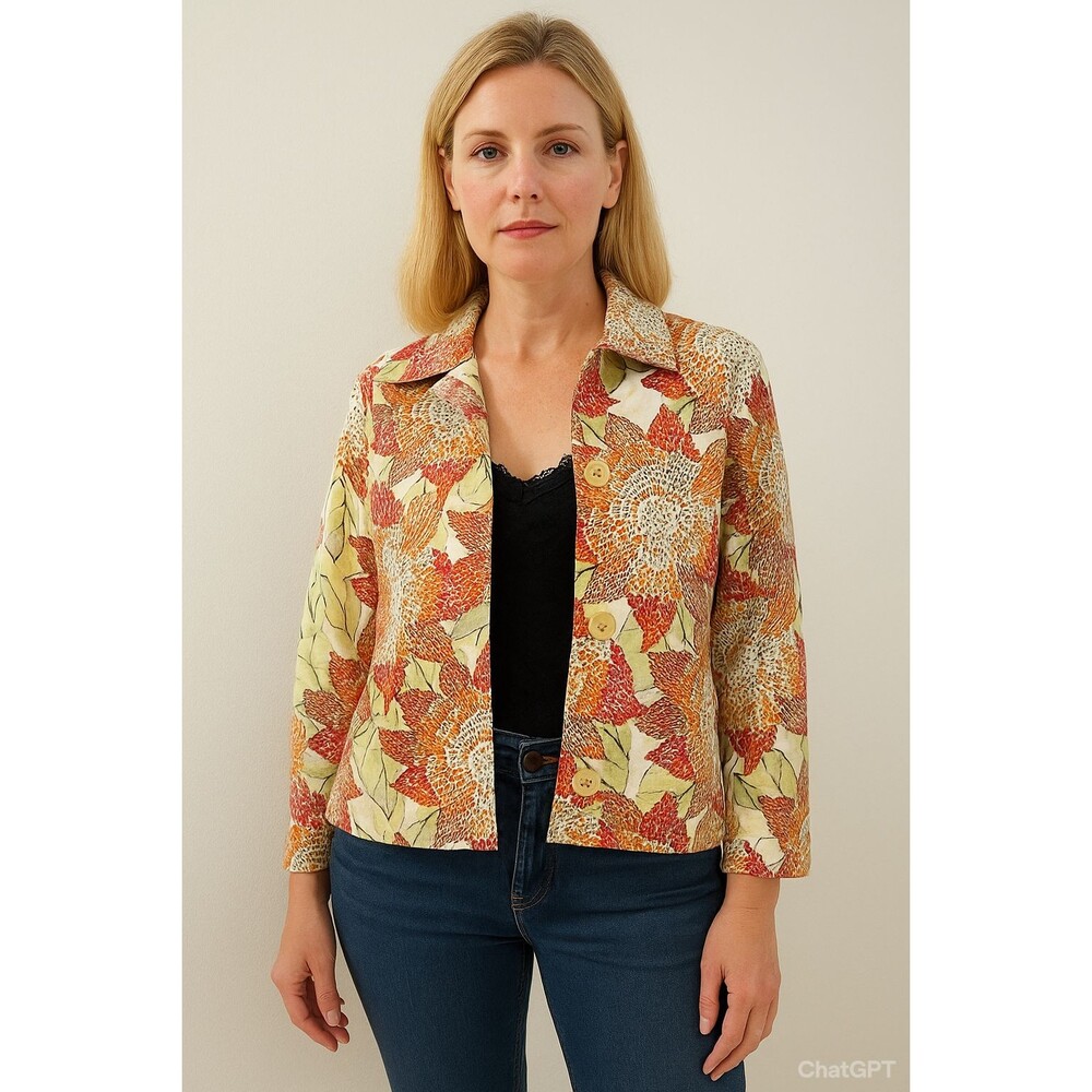 Chicos Millions Of Lady Bugs Dopamine Dressing Jacket Y2K  Blazer sz 2 / L (15